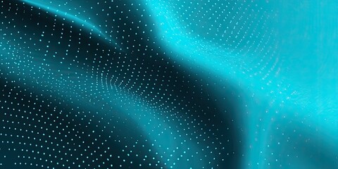 Abstract teal digital texture with flowing, dotted lines