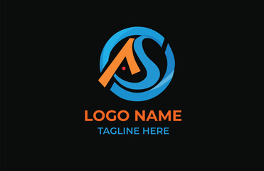 As Letter logo design 