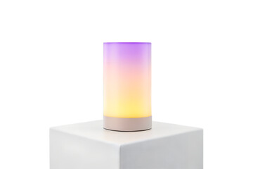 Cylindrical lamp with gradient light isolated on white background