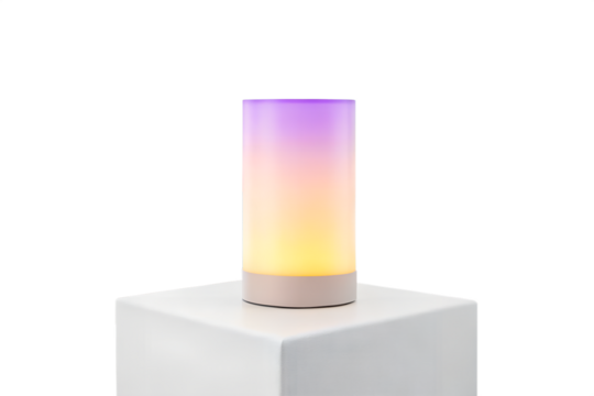 Cylindrical lamp with gradient light isolated on white background