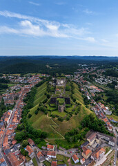 drone view of the Bitche Citadel and town in the Moselle department of France