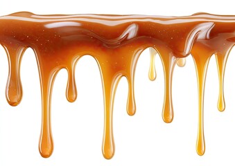 Caramel dripping down, close-up