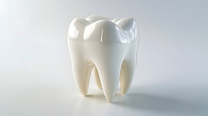 Photorealistic close-up of a healthy molar tooth for dental health education