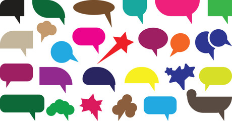  Collection of hand drawn speech bubbles and thought balloons comic