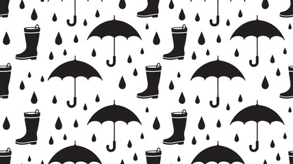Seamless Black Silhouette Pattern Collection – Minimal Vector Shapes on Transparent Background