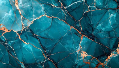 Deep Teal and Copper Marble. Abstract Marble Background