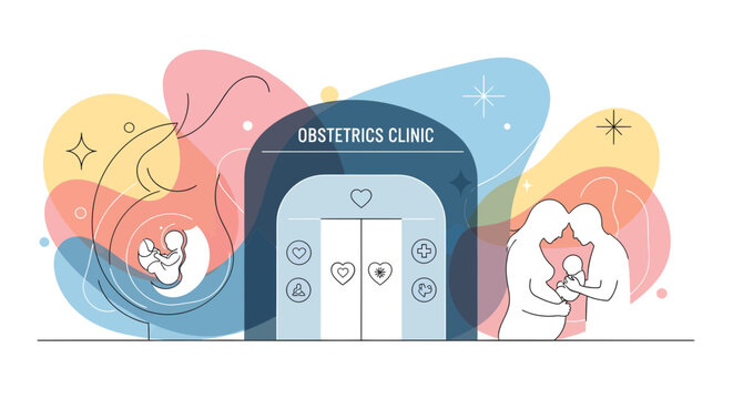 Family Moments at an Obstetrics Clinic, Tender Emotions in a Modern Healthcare Setting
