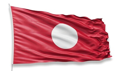 Greenland flag waving isolated national symbol country patriotism
