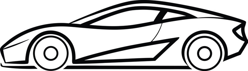 Vector art of stylized line drawing of a sports car