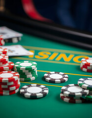 Naklejka premium Realistic casino bet mockup. Gambling plasti chips, papercraft. isolated with white highlights