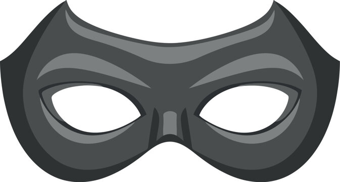 Dramatic dark gray masquerade mask with elegant curves for parties and events vector