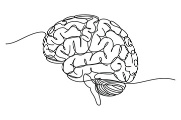 Continuous Line Drawing of a Brain | Vector Illustration for a Mind and a Thinking