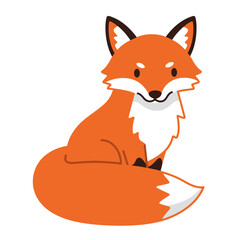 Obraz premium Cute cartoon fox illustration perfect for nature and wildlife designs