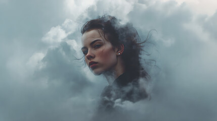 woman in the rain