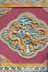 Dragon decorations on ancient Chinese architecture, Peking