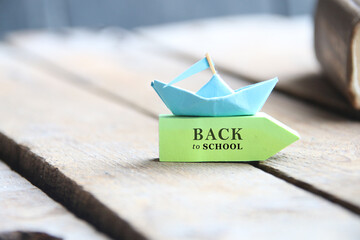 Paper boat and Back to School tag.