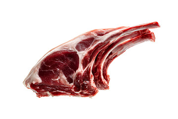 Fototapeta premium Raw lamb chops on black background fresh meat culinary delicious food