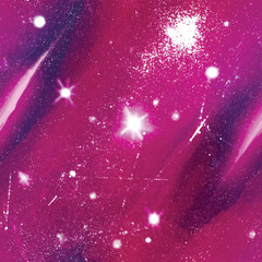 Abstract hand drawn cosmic pink background. Vector design element, template for banner, flyer, tag, card
