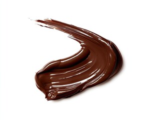 Melted chocolate smear on white background