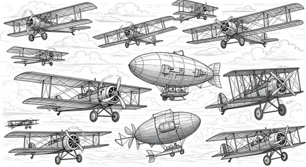 Vintage Aircraft and Airships Collection.