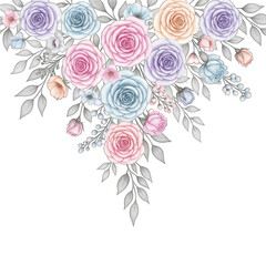 Delicate pastel floral arrangement with lush greenery perfect for celebrations transparent background