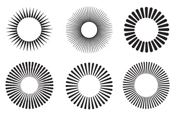 Fototapeta premium Circle design elements. Rounded halftone, black and white graphic design elements. Vector black silhouette. with white background