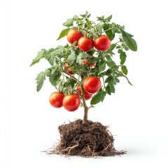 Small tomato plant with ripe fruit