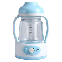 Modern baby bottle warmer with temperature control and handles for easy carrying isolated on transparent background