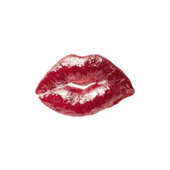 Fototapeta premium striking red and white kiss design, isolated on transparent background
