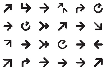 Full screen icons set. Arrow mark icons. Vector black silhouette. with white background