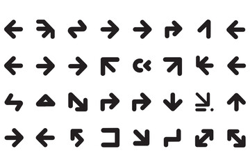 Full screen icons set. Arrow mark icons. Vector black silhouette. with white background