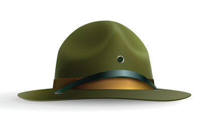 military cap isolated on white