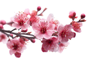Naklejka premium Beautiful pink cherry blossoms isolated on transparent background