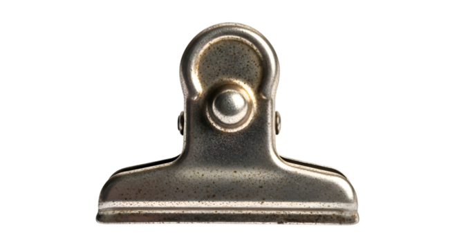 Metal binder clip isolated on transparent background