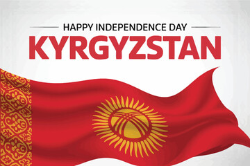 Kyrgyzstan Independence Day Celebration with National Flag