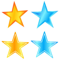 Obraz premium Stars collection logo glossy, stars icon set