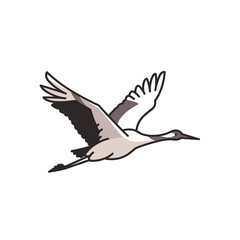 Obraz premium A bird with outstretched wings in flight against a white background.