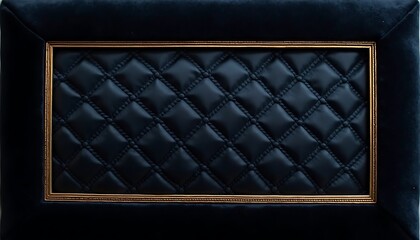 Obraz premium Dark Blue Quilted Texture with Gold Frame Rectangular Decorative Panel