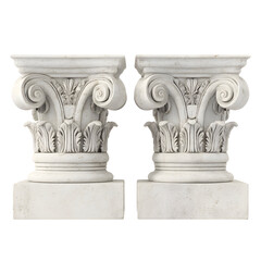Obraz premium Elegant neoclassical architectural elements: Ionic capital column structures artfully displayed