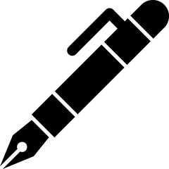 Pen Icon.Pen Line Icon with Editable Stroke and Pixel Perfect.classic hand writing tool for calligraphy.Copywriting Related Vector, pen logo silhouette vector design template premium, sign up icon