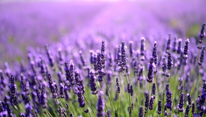Obraz premium Serene Lavender Field with Lush Purple Blooms Under Soft Light