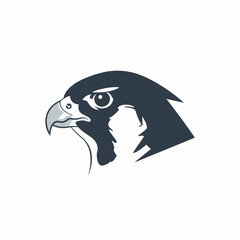 Naklejka premium A stylized falcon head logo on a white background.