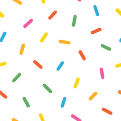 Colorful sprinkles pattern isolated on white background, a fun and festive decoration for any occasion