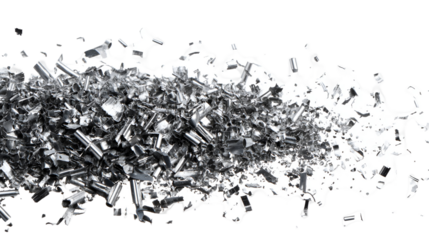 Metal shavings industrial waste recycling scrap
