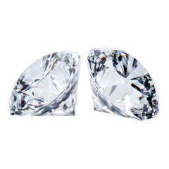 Stunning pair of brilliant cut diamonds sparkling against a dark background