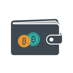 Obraz premium Digital wallet with cryptocurrency coins inside.