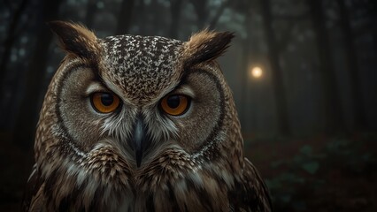  Intense Close-Up Portrait of a Great Horned Owl