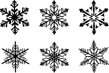 "Elegant Snowflake Design Collection Vector Bundle