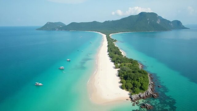 4K Aerial Drone Footage of Bang Makham Beach of on Koh Samui