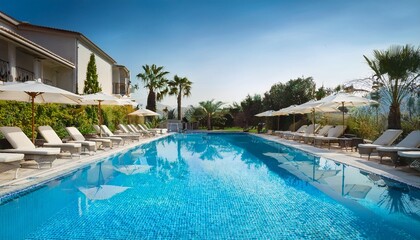 swimming pool of luxury hotel